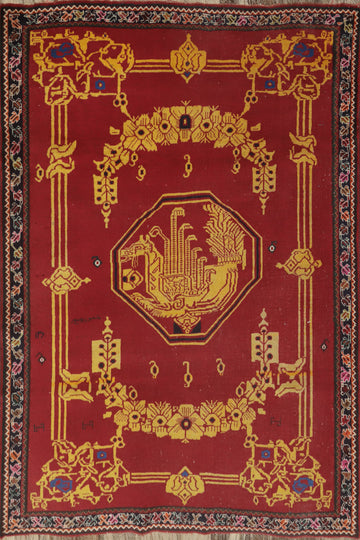 Antique Vegetable Dye Shiraz Persian Rug 4x6
