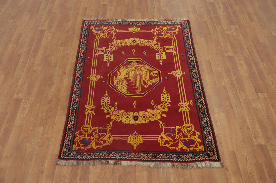 Antique Vegetable Dye Shiraz Persian Rug 4x6