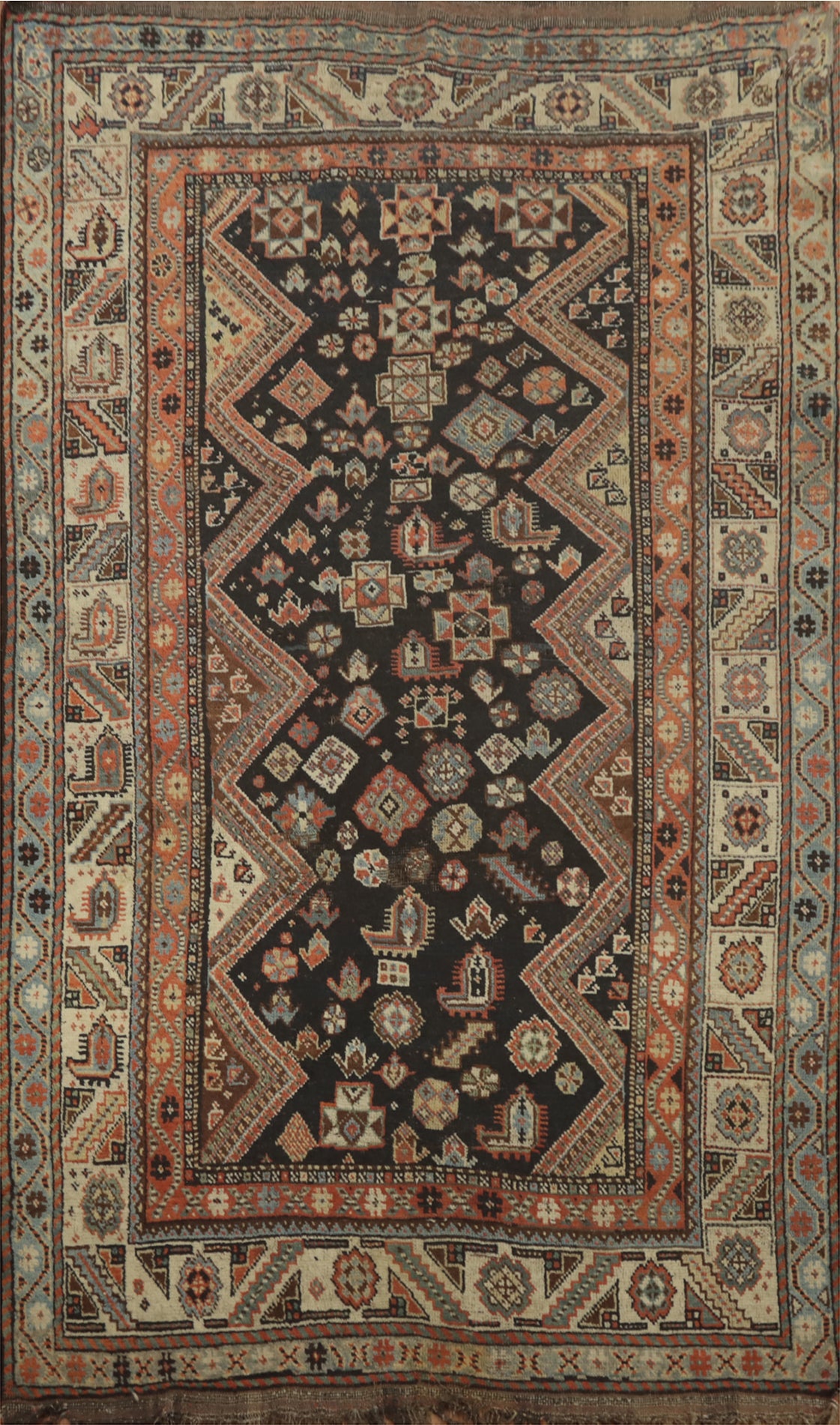 Antique Vegetable Dye Tribal Shiraz Persian Rug 4x8
