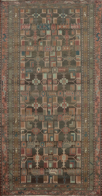 Handmade Wool Ardebil Persian Area Rug 5x9