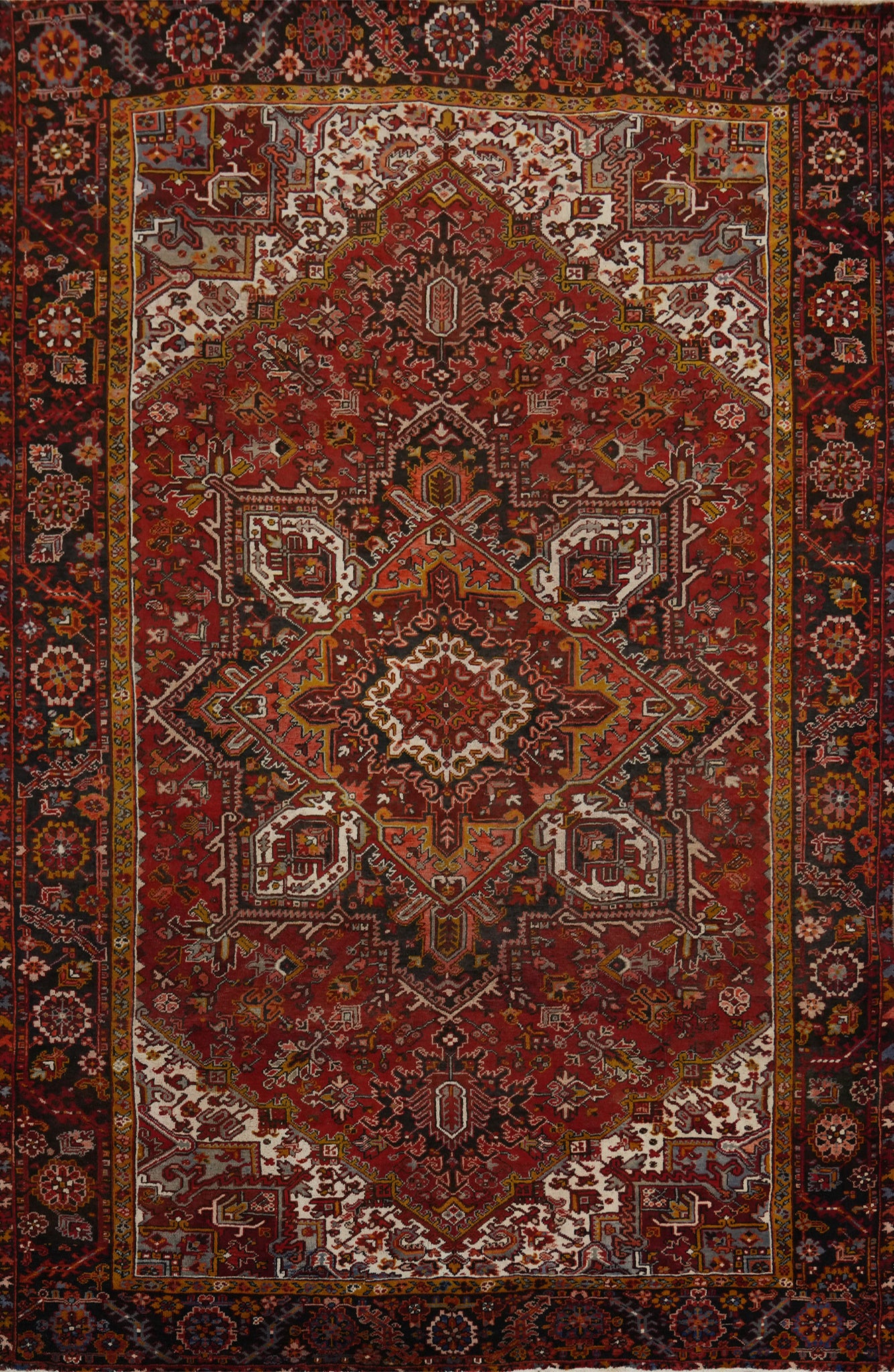 Vintage Wool Heriz Persian Area Rug 8x11