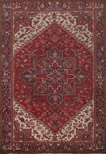 Geometric Wool Heriz Persian Area Rug 9x11