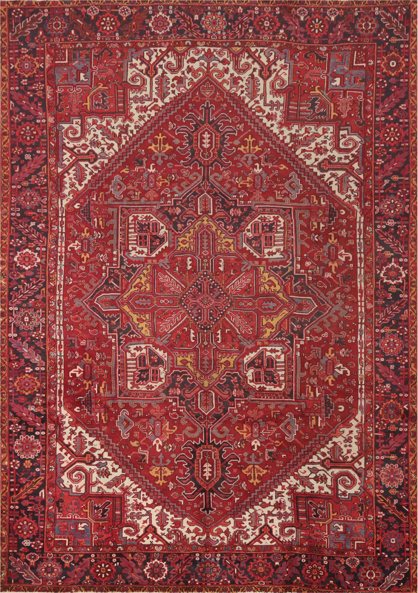 Vegetable Dye Red Heriz Persian Area Rug 10x13