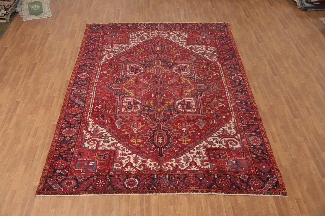 Vegetable Dye Red Heriz Persian Area Rug 10x13