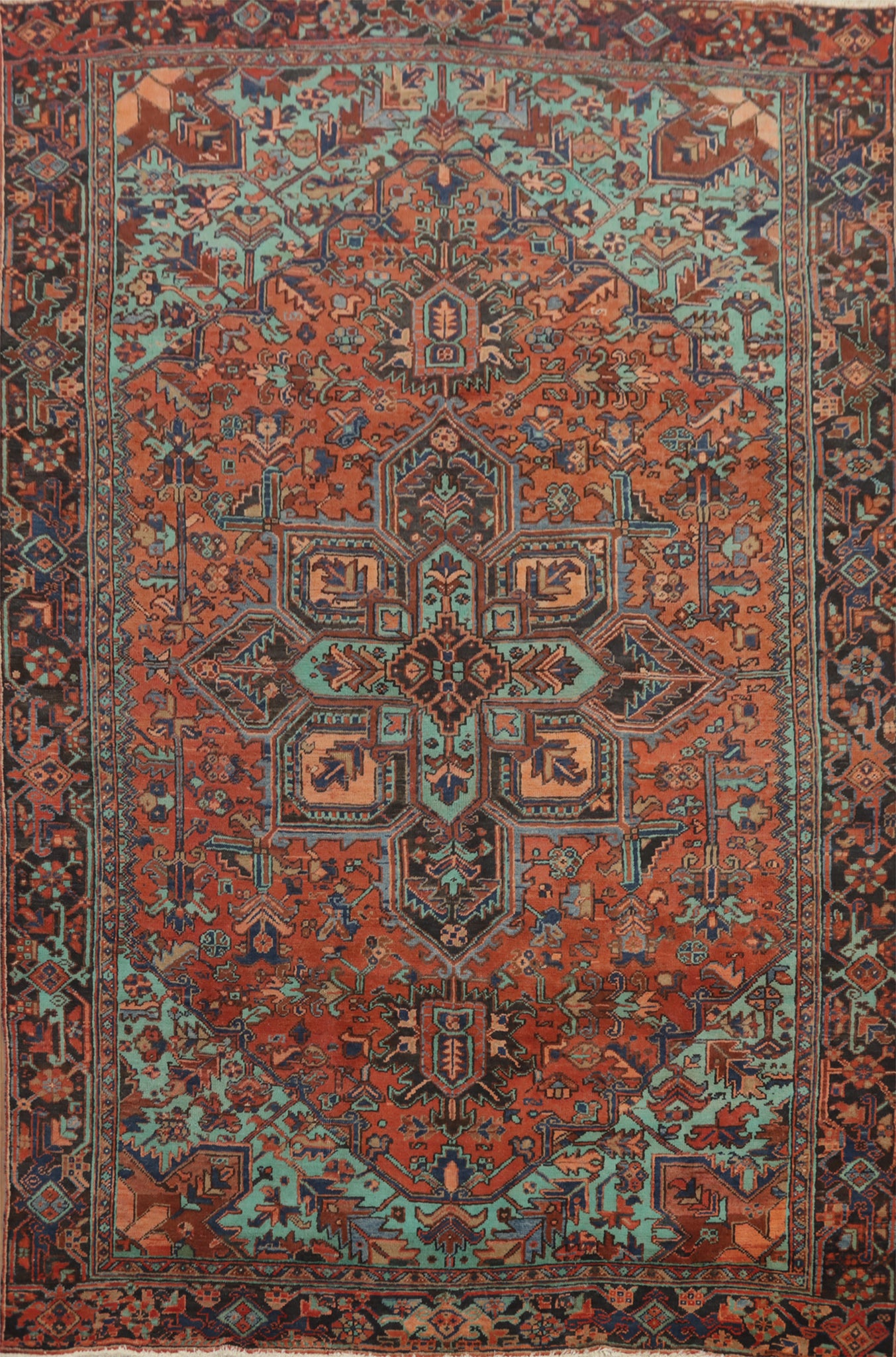 Geometric Wool Heriz Persian Area Rug 8x11