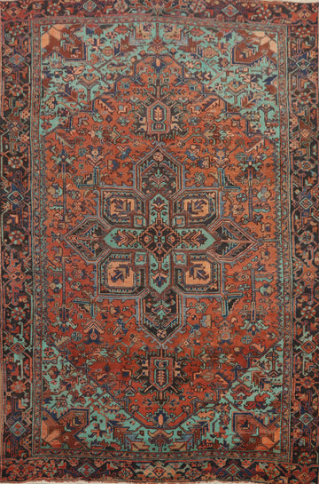 Geometric Wool Heriz Persian Area Rug 8x11