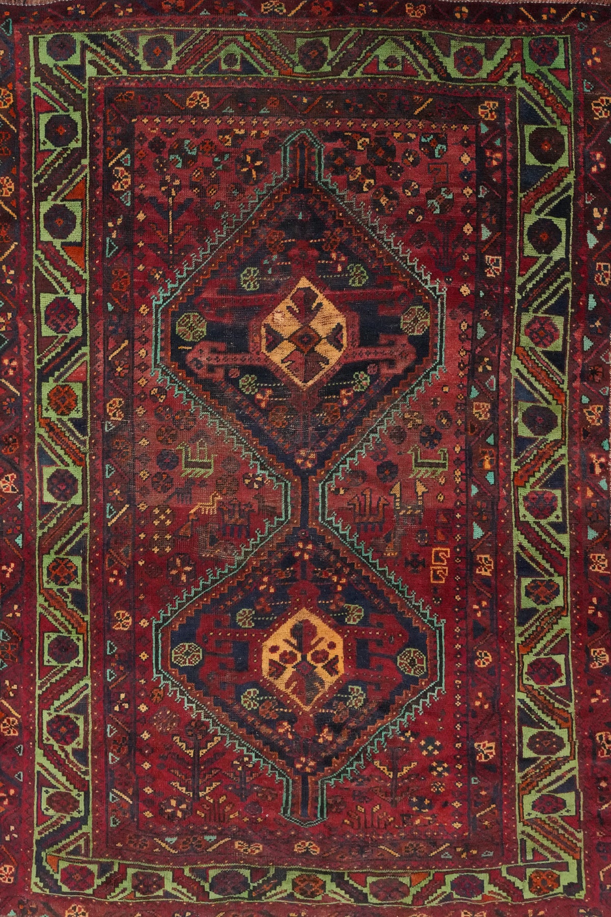 Wool Geometric Qashqai Persian Rug 5x7