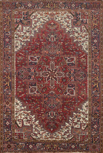 Vegetable Dye Red Heriz Persian Area Rug 7x10