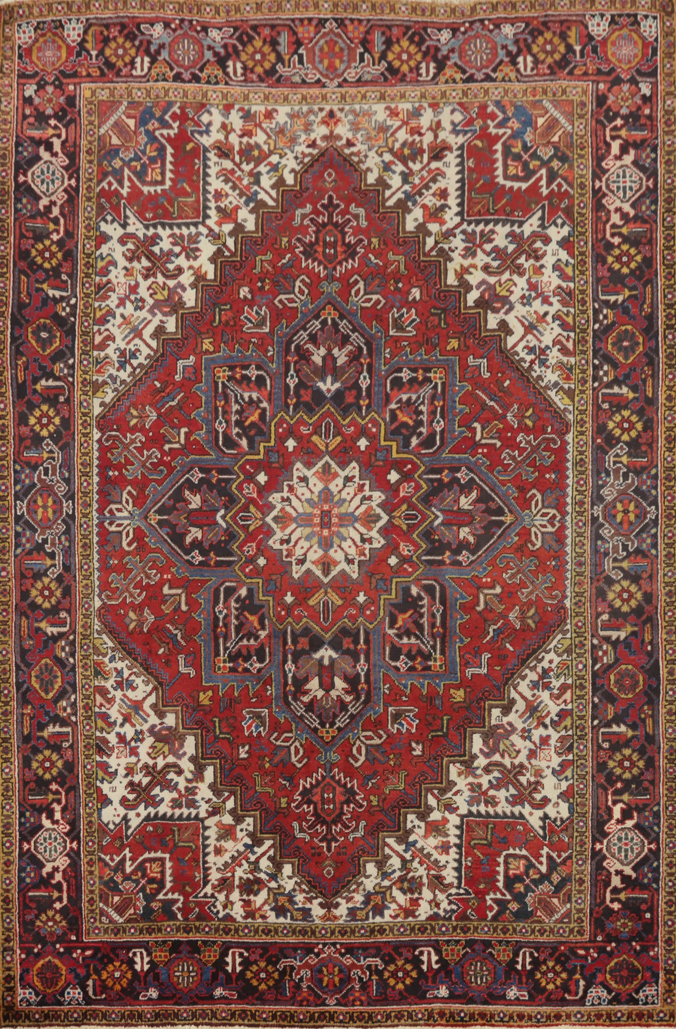 Vegetable Dye Red Heriz Persian Area Rug 7x10