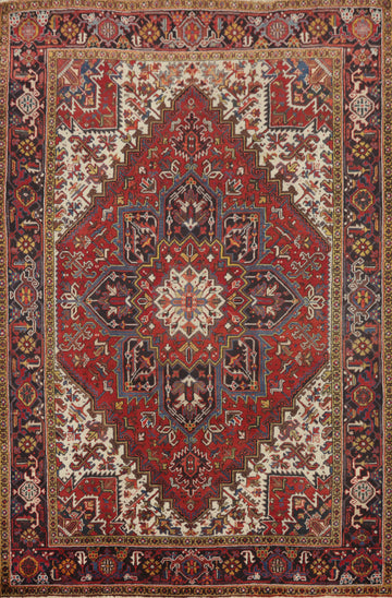 Vegetable Dye Red Heriz Persian Area Rug 7x10