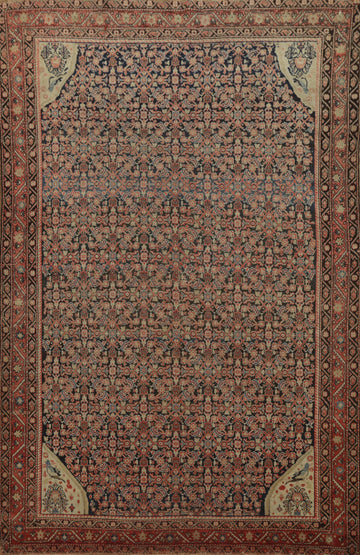 Pre-1900 Antique Vegetable Dye Malayer Persian Rug 4x6