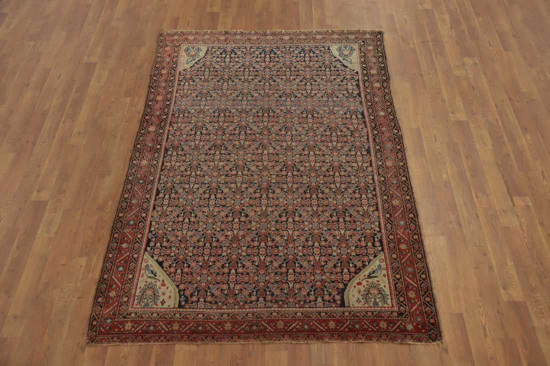 Pre-1900 Antique Vegetable Dye Malayer Persian Rug 4x6