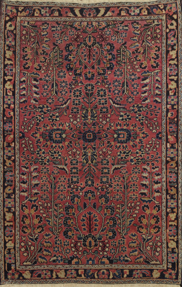 Antique Vegetable Dye Sarouk Persian Rug 3x5