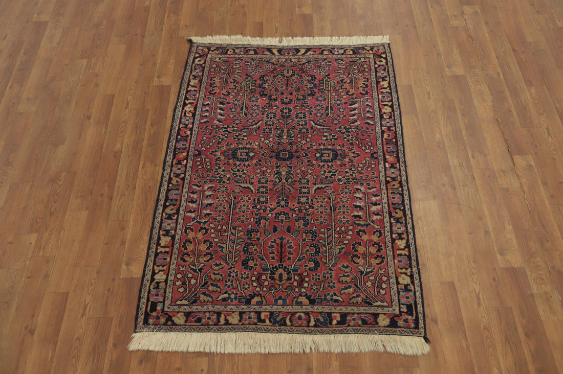 Antique Vegetable Dye Sarouk Persian Rug 3x5