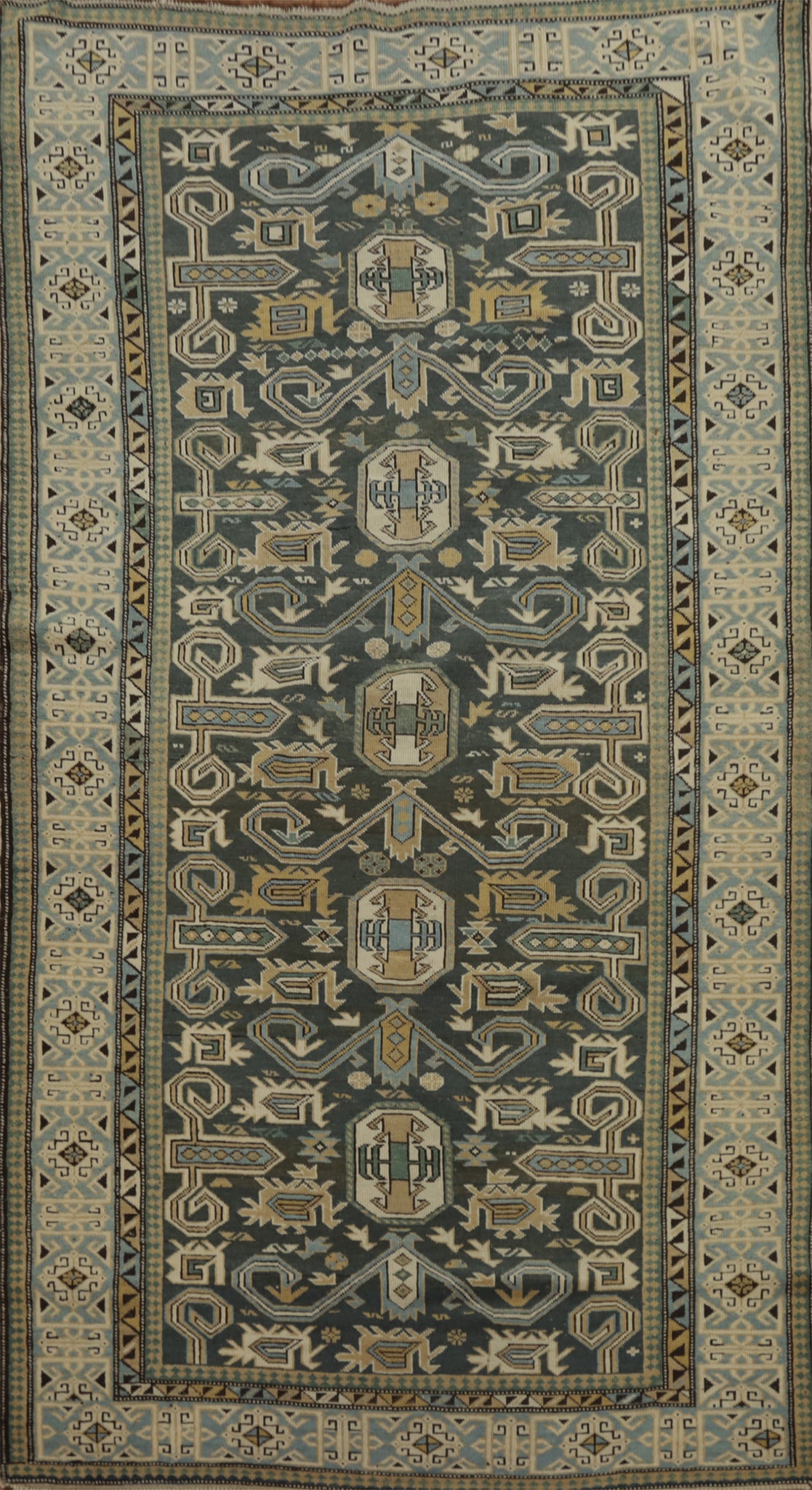 Vegetable Dye Antique Kazak Oriental Rug 3x6