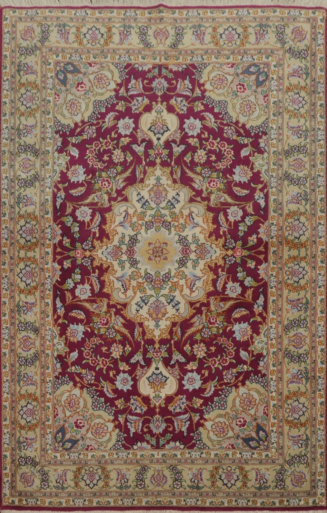Traditional Wool Floral Tabriz Persian Rug 3x5