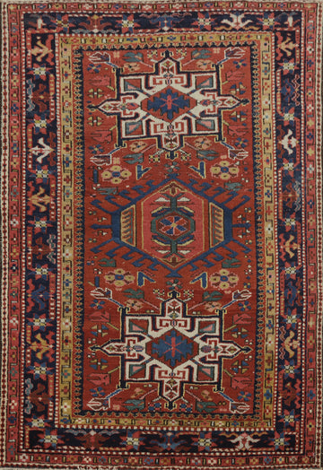 Antique Vegetable Dye Gharajeh Persian Rug 3x4