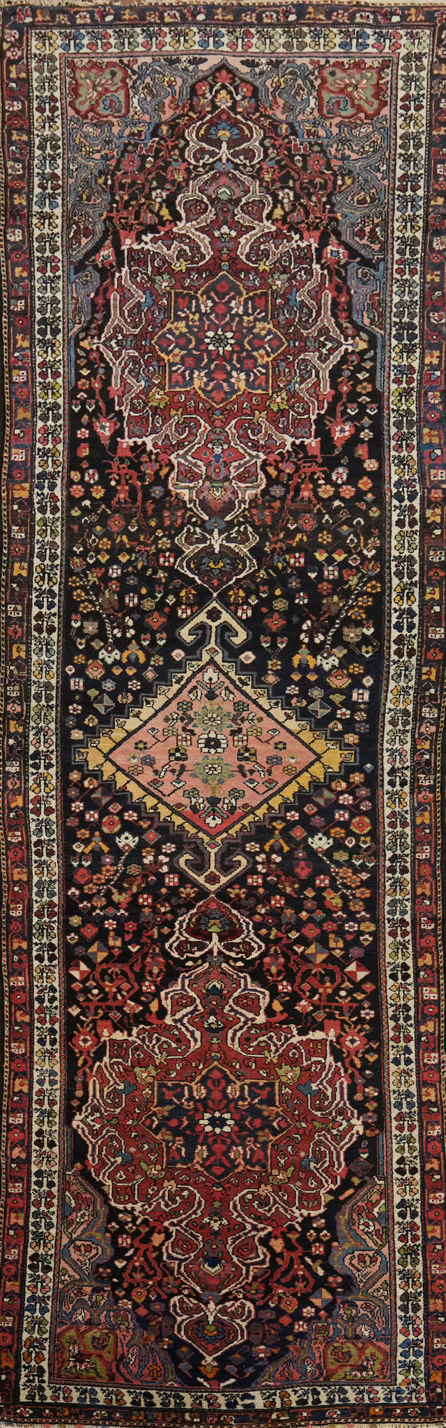 Vegetable Dye Bakhtiari Persian Runner Rug 4x15