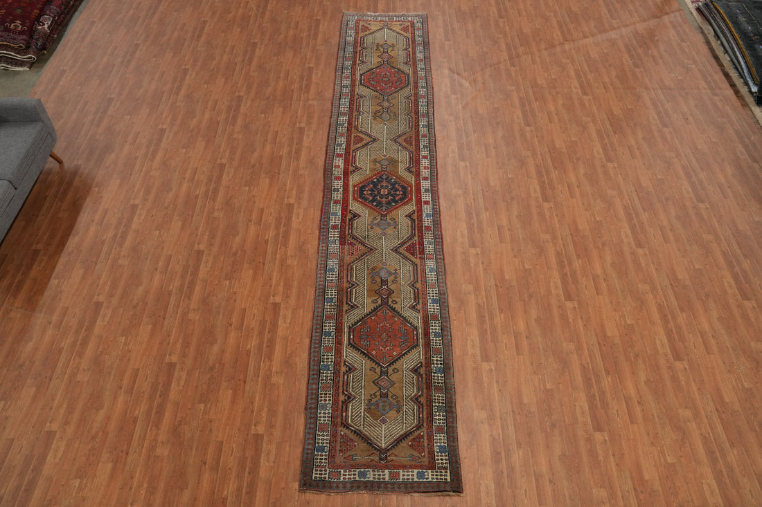 Vegetable Dye Antique Sarab Persian Runner Rug 3x16