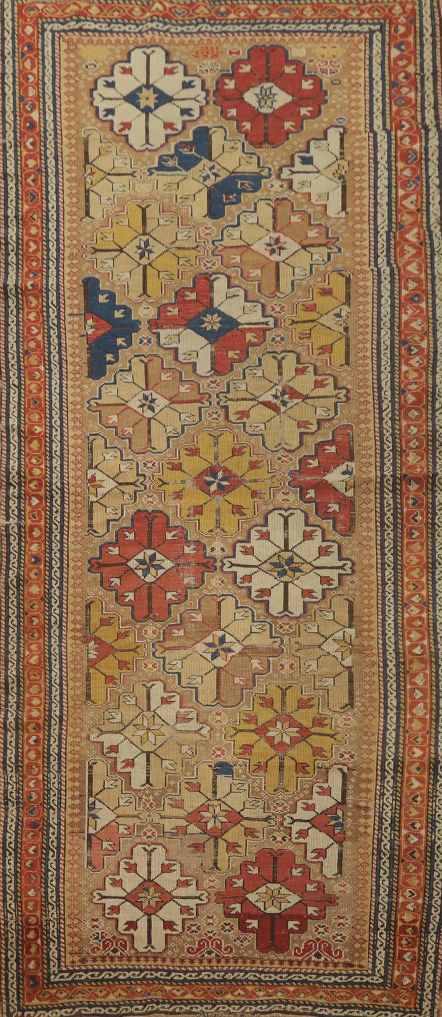 Pre-1990 Vegetable Dye Heriz Bakhshayesh Persian Runner Rug 4x9