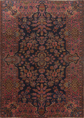 Pre-1900 Antique Vegetable Dye Kashan Persian Rug 4x5