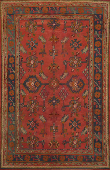 Pre-1900 Antique Oushak Vegetable Dye Area Rug 6x8