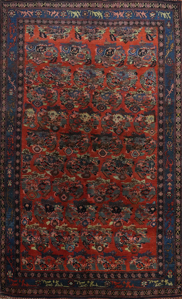 Vegetable Dye Wool Orange Bidjar Persian Rug 5x7
