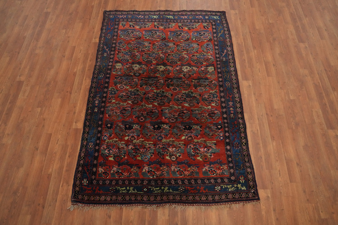 Vegetable Dye Wool Orange Bidjar Persian Rug 5x7