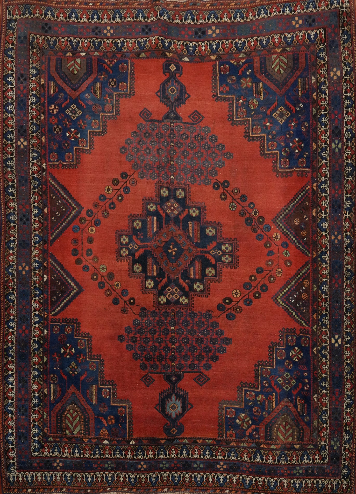 Vegetable Dye Orange Afshar Persian Rug 5x6