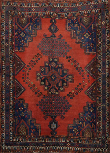 Vegetable Dye Orange Afshar Persian Rug 5x6