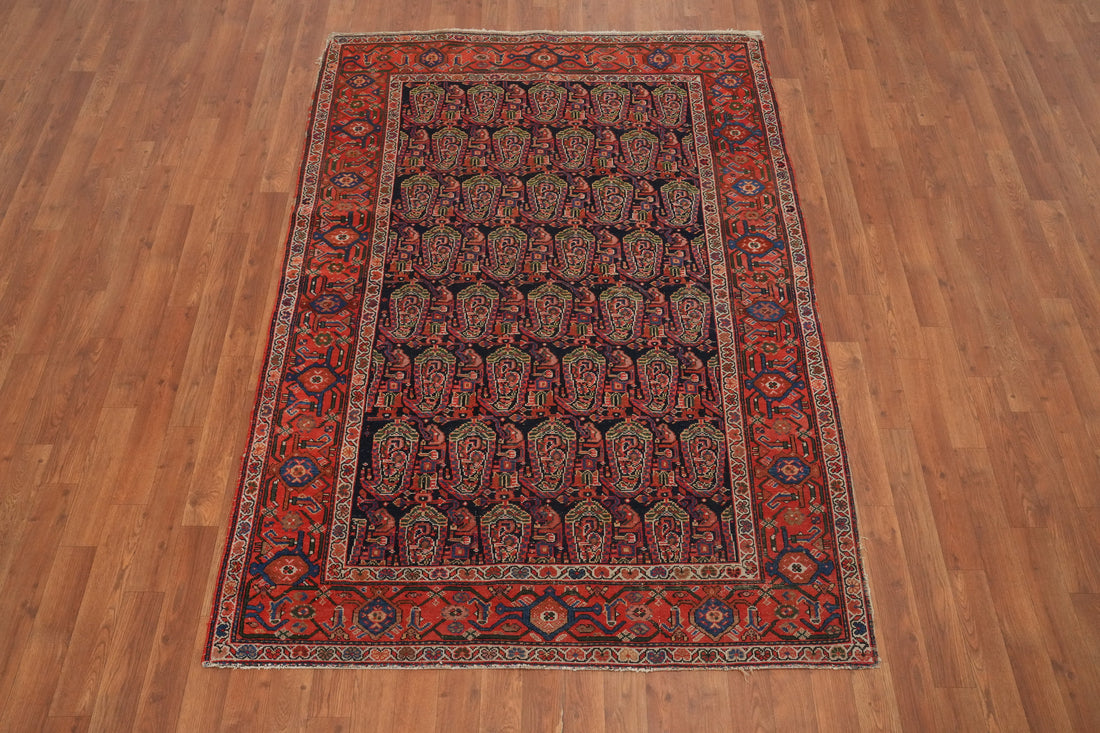 Antique Vegetable Dye Senneh Persian Rug 5x7