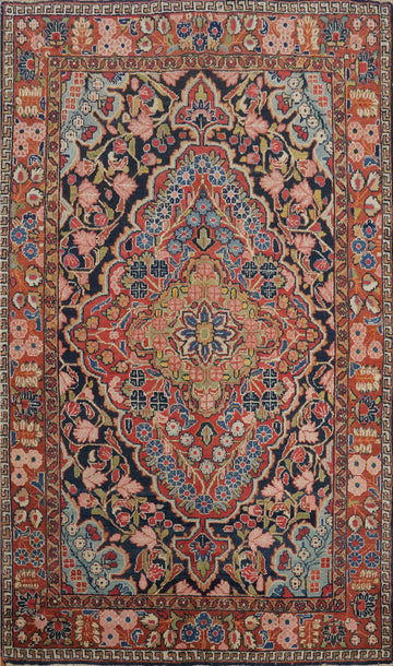 Vegetable Dye Wool Mahal Persian Rug 4x7