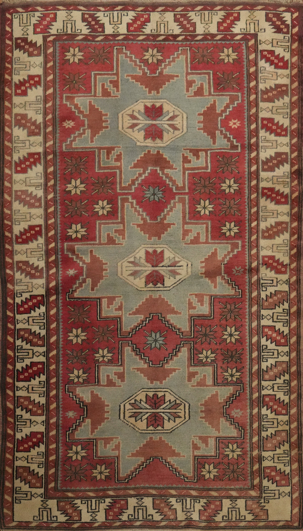 Geometric Kazak Oriental Rug 4x6
