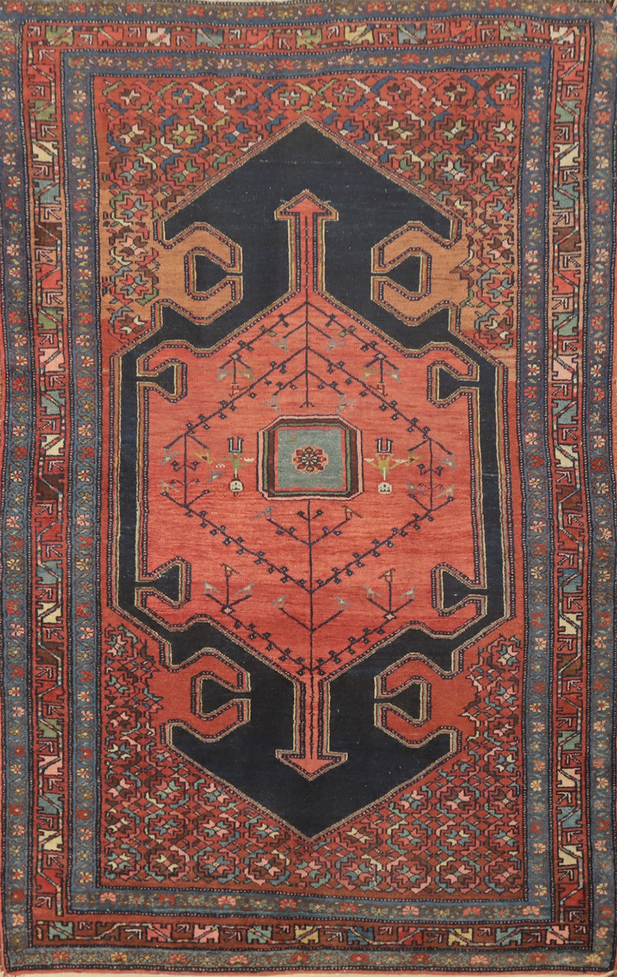 Vegetable Dye Antique Malayer Persian Rug 4x7