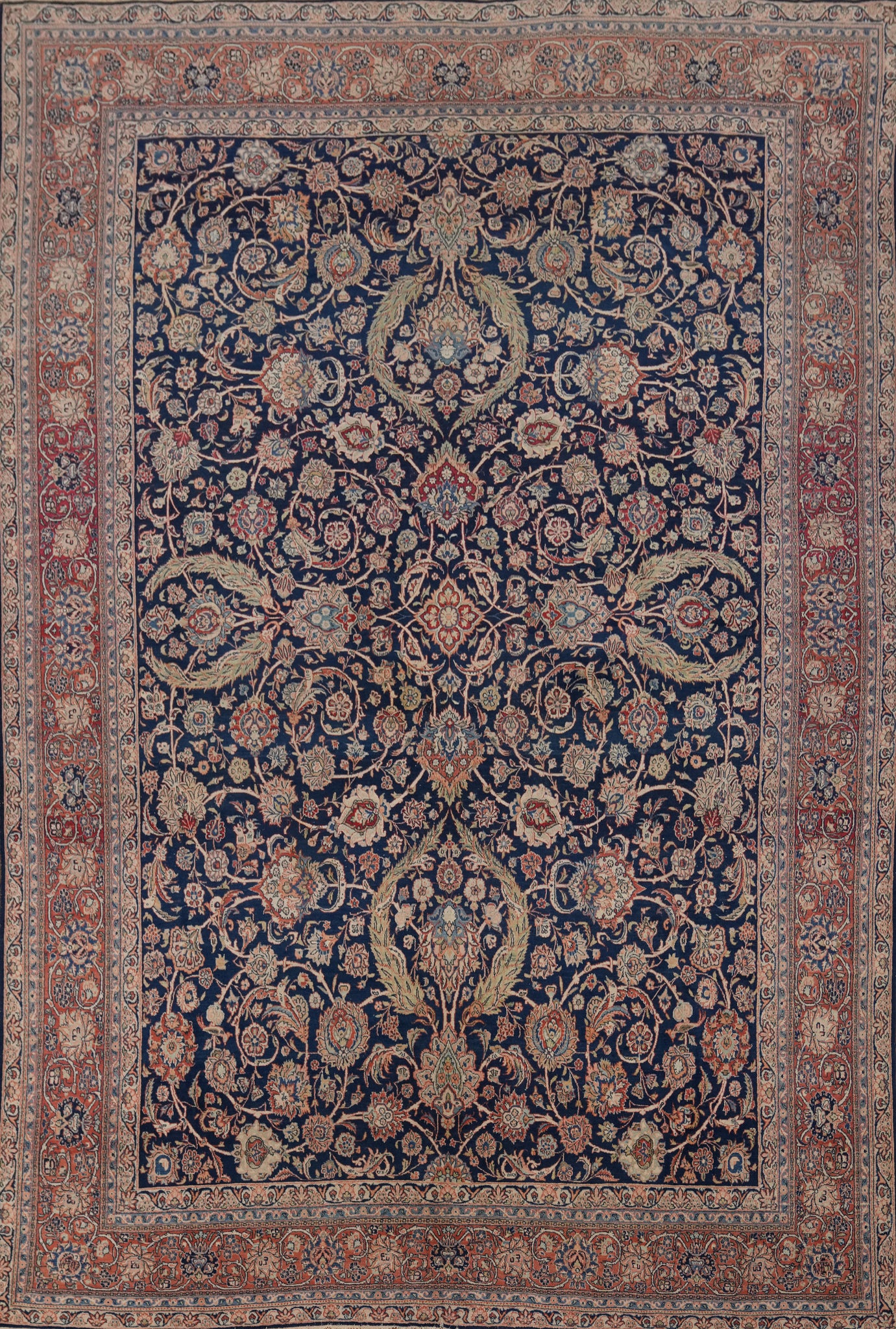 Vegetable Dye Kashan Dabir Persian Large Rug 10x14