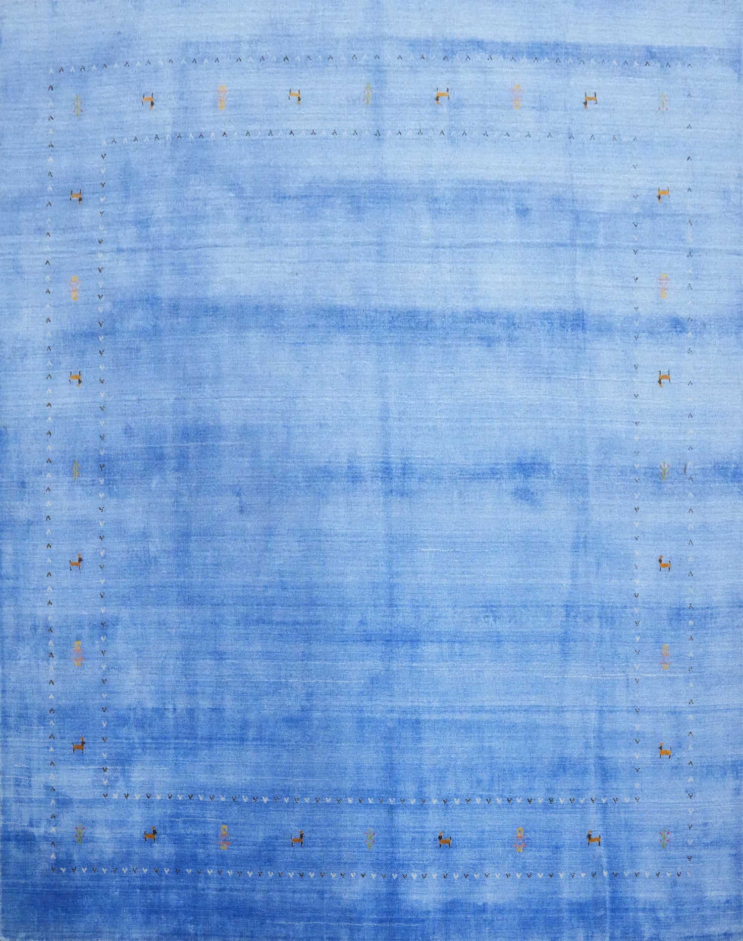 Sky Blue Handmade Gabbeh Square Area Rug 9x9