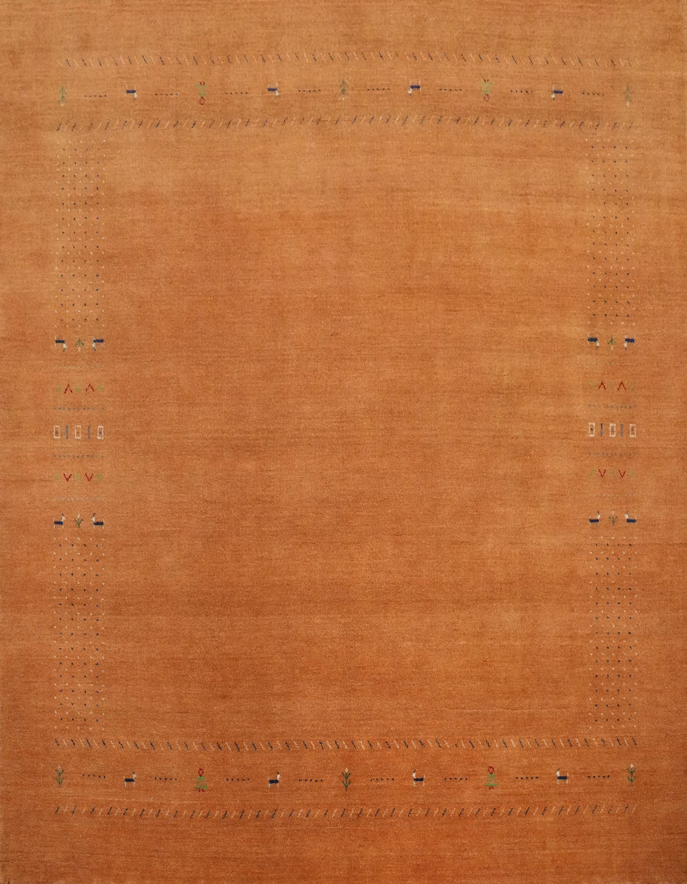 Rustic Beauty Orange Gabbeh Area Rug 9x9 for Living Spaces