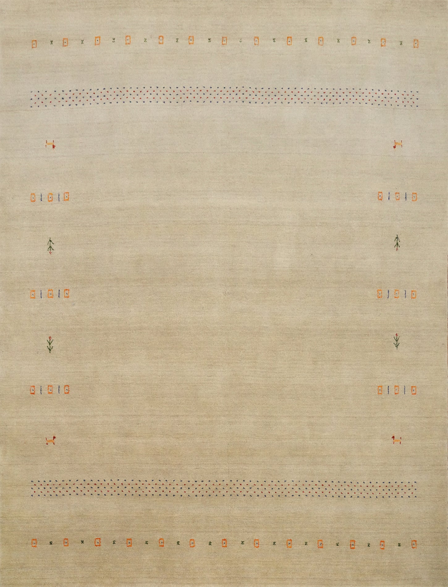 Tribal Gabbeh Square Wool Area Rug 8x8