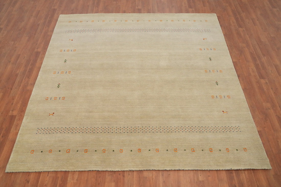 Tribal Gabbeh Square Wool Area Rug 8x8