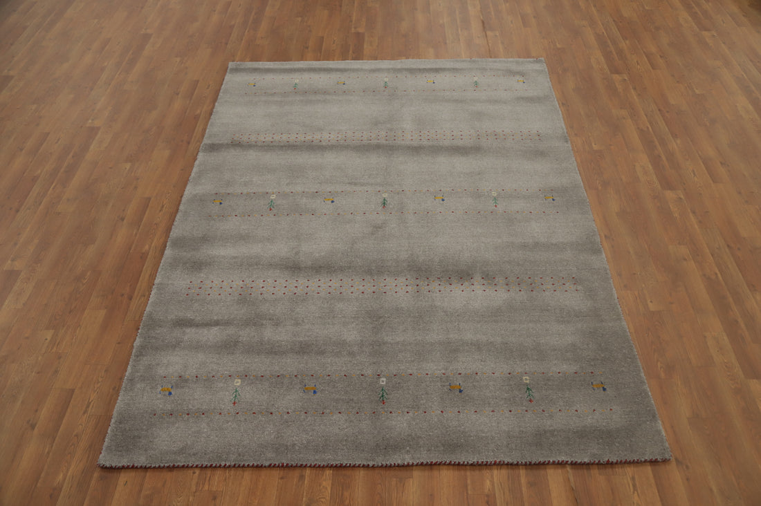 Handmade Wool Gabbeh Room Size Area Rug 6x8