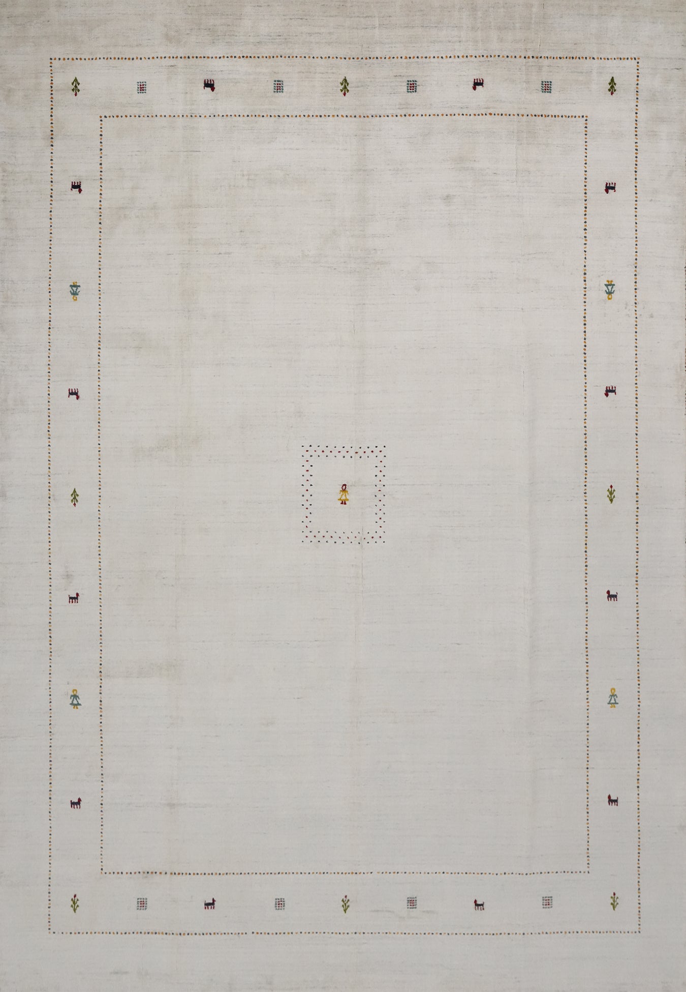 Neutral Gabbeh Large Rug 9x12 with Simple Patterns for a Relaxed Ambiance