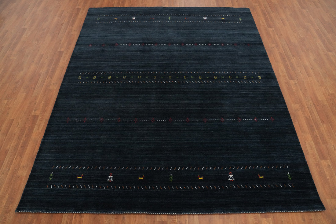 Navy Blue Gabbeh Handmade Area Rug 8x10
