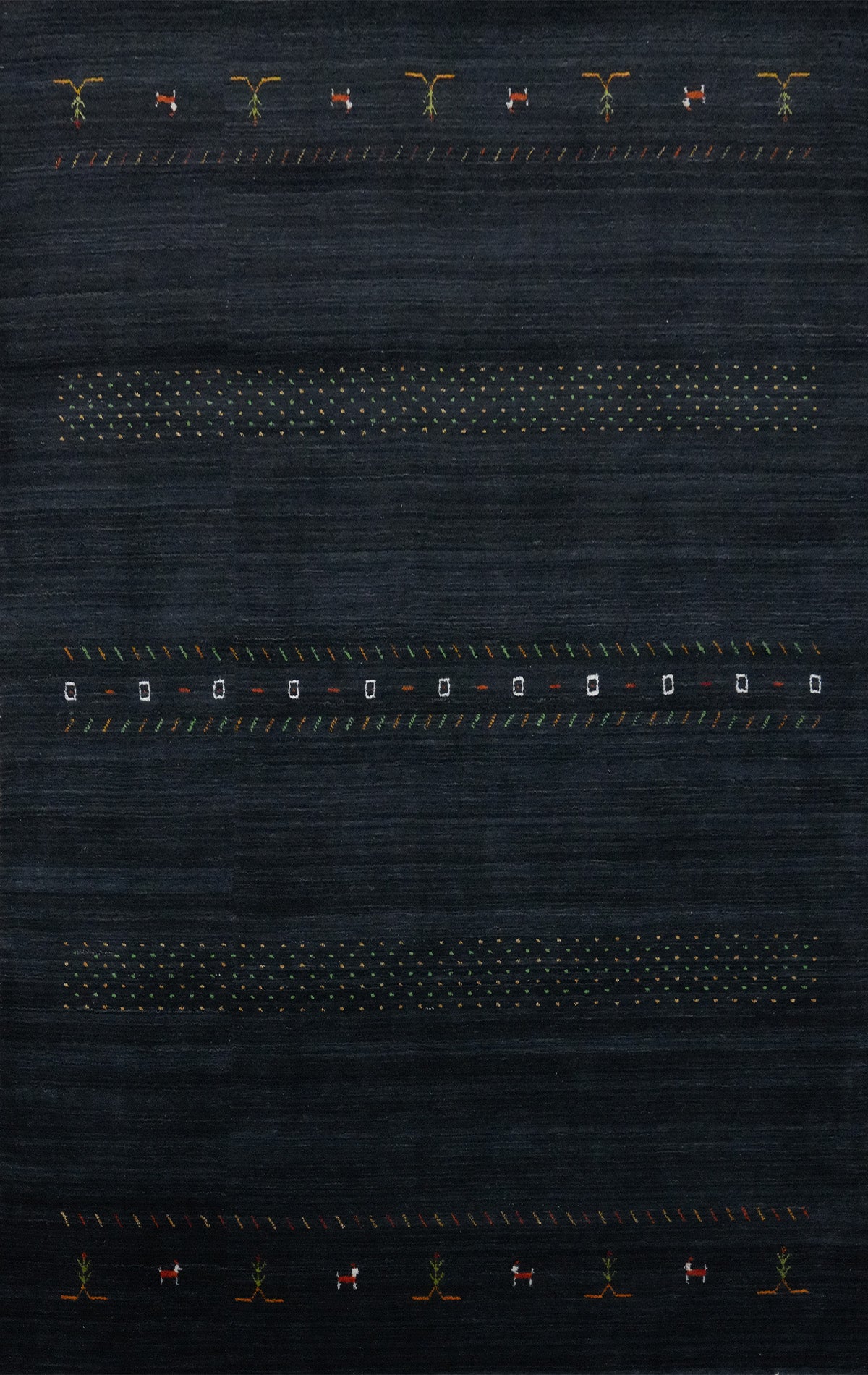 Dark Blue Tribal Gabbeh Handmade Area Rug 6x9