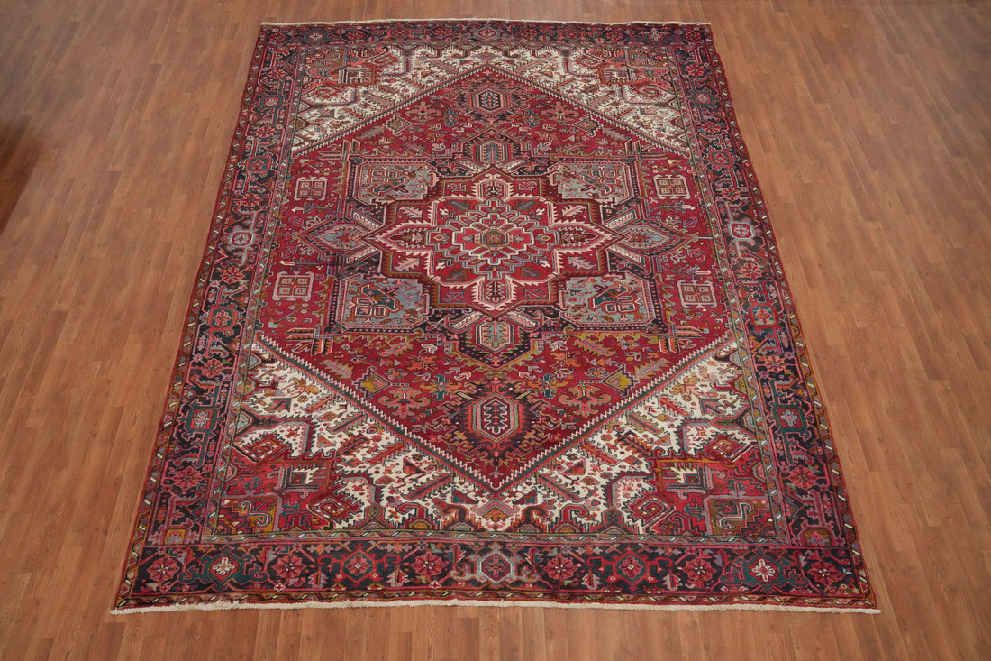 Vegetable Dye Red Heriz Persian Area Rug 10x13
