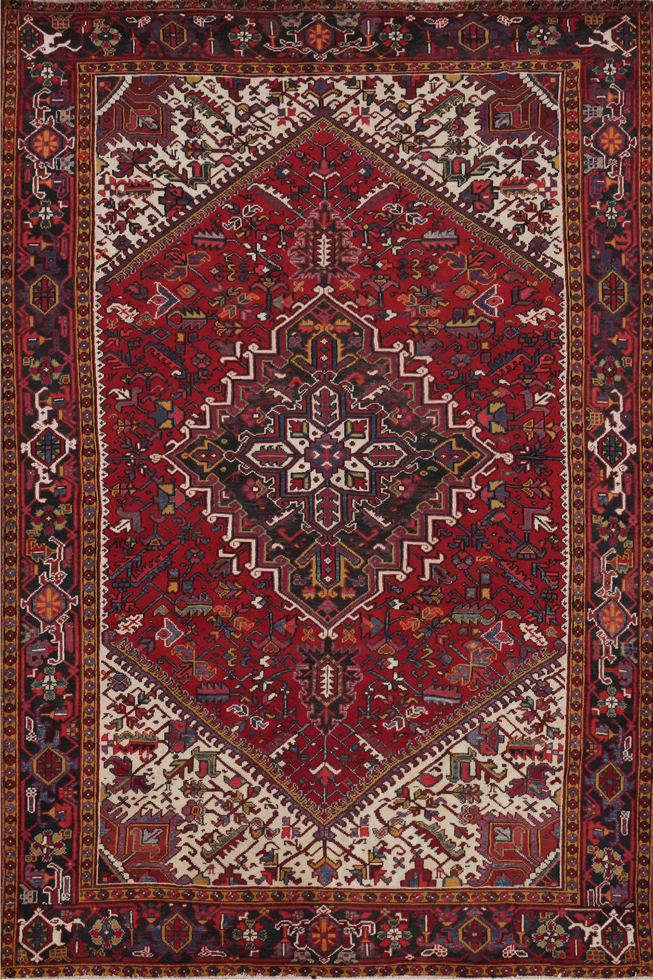 Vegetable Dye Red Heriz Persian Area Rug 8x11