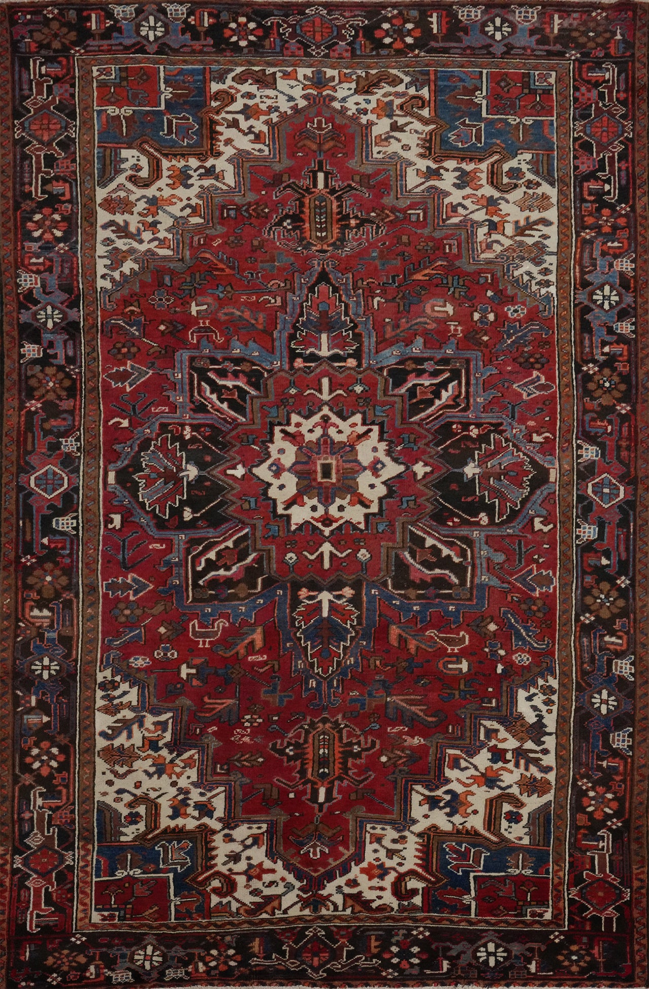 Vegetable Dye Red Heriz Persian Area Rug 7x11