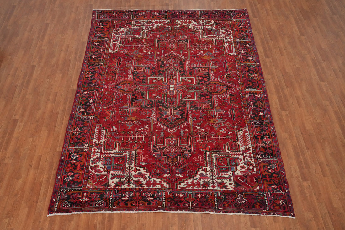 Vegetable Dye Red Heriz Persian Area Rug 9x12