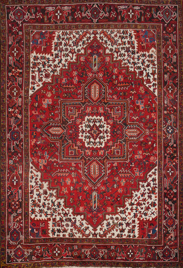 Vegetable Dye Red Heriz Persian Area Rug 7x9