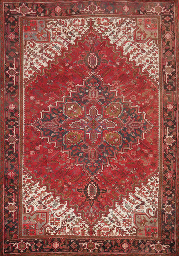 Red Wool Vegetable Dye Heriz Persian Large Rug 10x13