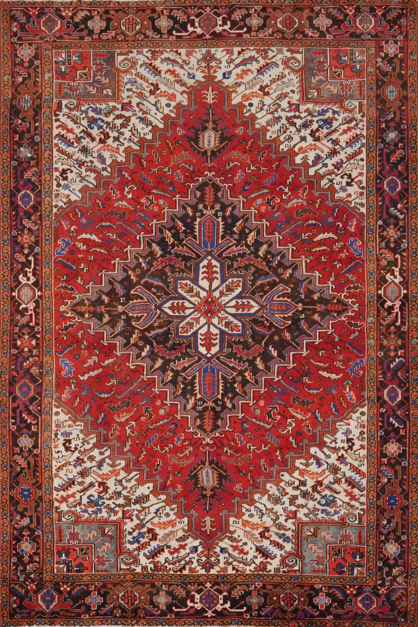 Vegetable Dye Red Heriz Persian Area Rug 8x11